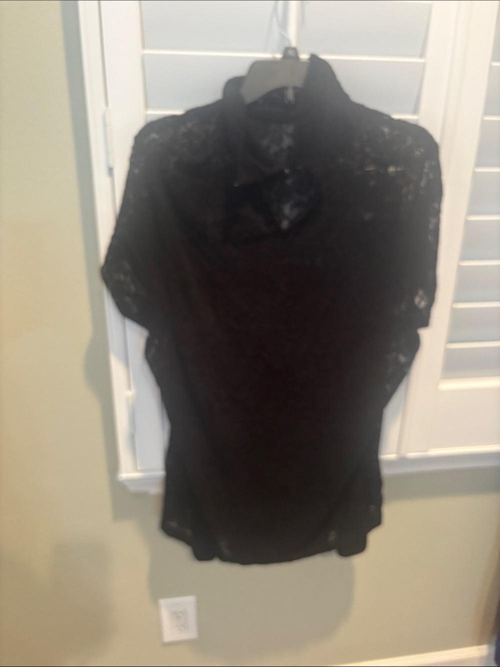 Sweaty Betty Black Lace Short Sleeve Top